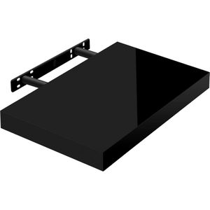 Muurplank Volato, RG9476sz, wandboard, vrij zwevend, zwevende plank, hout, hoogglanzend zwart, als boekenplank, of voor cd's, dvd's, 40 x 22,9 x 3,8 cm