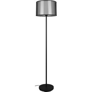 LED Vloerlamp - Vloerverlichting - Trion Bidon - E27 Fitting - 1-lichts - Rond - Mat Zwart - Aluminium - Tot 40W