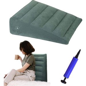 Opblaasbaar Driehoekig Kussen - Diepgroen - Voor Pijnverlichting en Slaapondersteuning