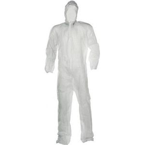 2x Witte wegwerp schilders overalls one size - Klus overalls