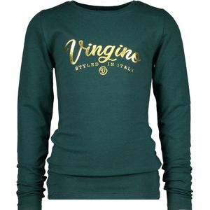 Vingino Longsleeve Logo Meisjes Katoen Donkergroen Mt 110