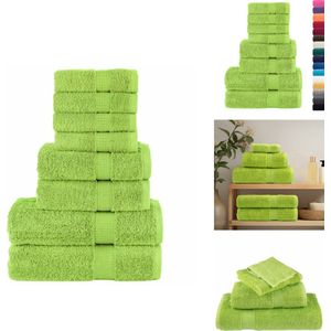 vidaXL Handdoekenset - Handdoekensets - Badhanddoek - Bad Handdoek - 8-delige Handdoekenset SOLUND 600 g/m² appelgroen