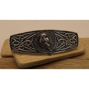 Haarclip nikkel raaf met keltische knopen - nikkelen haarspelden - haarclip siermotief - haarclips modern - haarclips voor dik haar - haarclip dun haar - haarclip voor lang krullend haar - prachtige haarclips - elegant haarclips - haarclips zilver