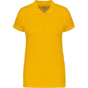 Polo Dames 3XL Kariban Kraag met knopen Korte mouw Yellow 100% Katoen