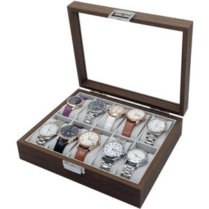 Luxe Horlogedoos geschikt voor 10 horloges – Horloge opbergdoos Hout – Horlogebox met 10 Vakken