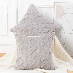 Kussenhoes 50x60 Set van 2 korte kussenslopen - zacht decoratief - sofa slaapkamer - kussensloop 50x50 cm - Grijs kussenhoes 50x60