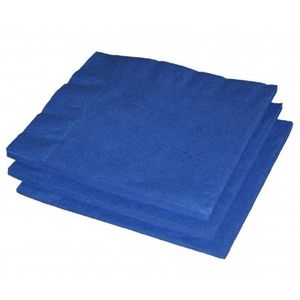 40x stuks blauwe kleuren thema servetten 33 x 33 cm - Blauwe papieren wegwerp tafeldecoraties