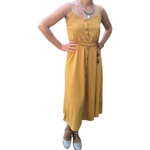 Jurk met riem, okergeel, one size