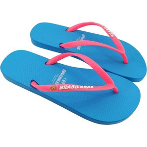 Brasileras Slippers dames- Blauw roze- 40/41