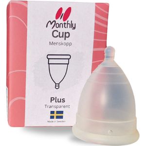 MonthlyCup menstruatiecup van medische siliconen - Plus - L - Transparant
