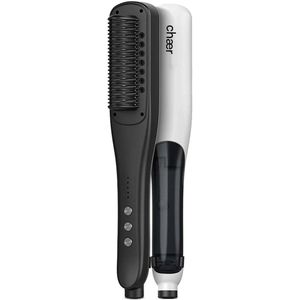 Chaer - Steam Brush Pro - Professionele Stoom Stijltang - Wit - 3-in-1