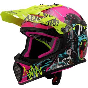 LS2 - MX437 Fast II Mini Gorilla - Kids Crosshelm - Paars