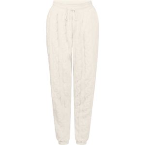 Hunkemöller Fleece joggingbroek met kabelontwerp Wit XS