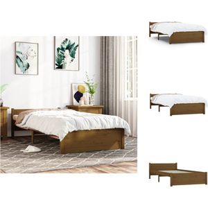 vidaXL Houten Bedframe - Moderne Slaapkamer - Eenpersoonsbed 75x190cm - Hoogwaardig massief grenenhout - Bed