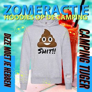 Hoodie camping - Grappige Hoodie Shit - Hoodie Lichtgrijs - Maat S