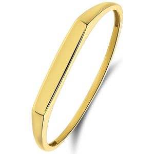 Lucardi Dames 14 karaat geelgouden ring met bar - Ring - 14 Karaat Goud - Geelgoud - 20 / 63 mm