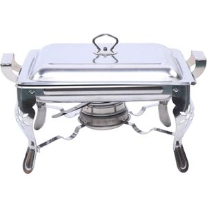Warmhoudplaat - L Rechthoekige Chafing Dish Set - Roestvrij Staal - Voedselwarmer voor Feesten & Buffetten