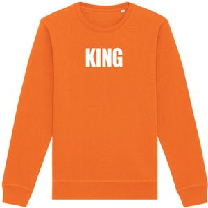 Sweater oranje - King - S - soBAD. - Koningsdag - Unisex - Oranje - Voetbal - Nederland