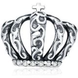 Zilveren bedel Vintage koninklijke kroon