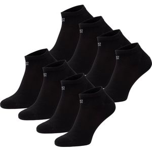 BOXR Underwear - Bamboe Sneaker Sokken - Bamboe Enkelsokken Dames & Heren - Zijdezacht - Thermo Control - Korte Sokken - 8 Paar - 39/42 - Zwart