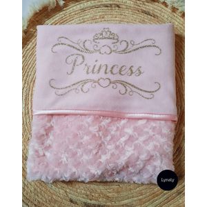 Dekentje Princess roze - Babydekentje - Geboorte dekentje - Kraamcadeau - Babyshower - Babymeisje