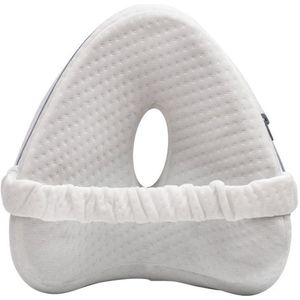 Memory Foam Leg Lift Pillow - Unisex - Geschikt voor zijslapers - Verlicht ischias, beenpijn - Geschikt voor zwangere vrouwen - Memory Foam Materiaal - 24*22*13cm-Wit