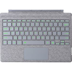 Toetsenbord geschikt voor Microsoft Surface Pro 4/6/7 - QWERTY - Bluetooth Toetsenbord Cover - Met Touchpad en Toetsenbord verlichting - Licht Grijs