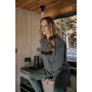 Dames joggingbroek & sweatshirt-huispak Day Off-trainingspak-duurzaam katoen-groen-Maat S