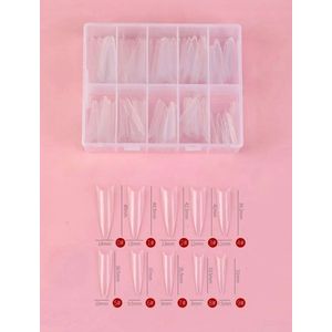 Nageltips | Nepnagels | Kunstnagels | Plaknagels | Verlenging | Transparant | Doorzichtig | Acrylnagels | Gelnagels | Stiletto | Coffin | 200 stuks