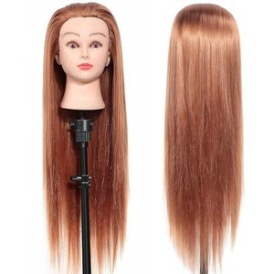 Thick Hair - Opleidingshaard - 24 Inch - Kunstvezel Haar - Met Tafelklemmende Standaard