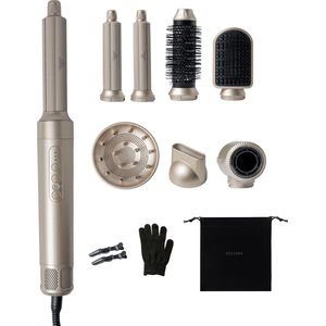 Escenza - Airstyler Max - 7 Opzetstukken - Föhnborstel met Cold Shot - 110.000 RPM - 1400W - Multistyler voor Droging en Styling