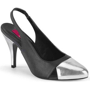 Pleaser Pink Label - DREAM-405 Hoge hakken - US 11 - 41 Shoes - Zwart/Zilverkleurig