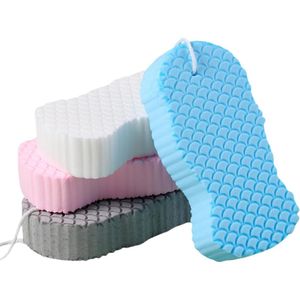 Bad spons - 4 Stuks - Relaxen Bad - Schrobben Spons - Schrobben lichaam - Douche sponzen - Massagespons - Exfoliërende Bad spons - Voor Verwijdert dode huidcellen - Roze, blauw, wit en grijs - 13.5*6.7*2.6 cm