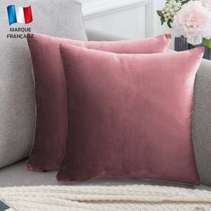 Kussenslopen van Fluweel - Set van 2 - Terracotta en Roze - 60 x 60 cm