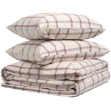 Yumeko - Dekbedovertrek - Mauve Check - 240x220 + 2/60x70 - Biologisch & Ecologisch