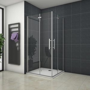 vierkante douchecabine 120x80x195cm,dubbele vouwdeur,hoek instap,6mm veiligheidsglas nano coating