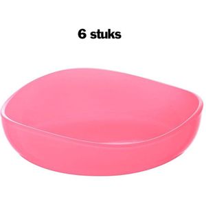 Lav schaaltjes - serveer - snacks - tapas borden - Ø 12cm (6 stuks) roze
