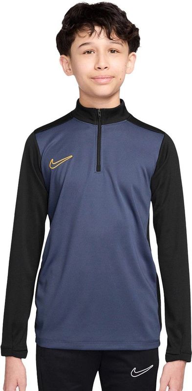 Nike Academy voetbaltrainingstop met Dri-FIT, lange mouwen en korte rits voor kids - Blauw