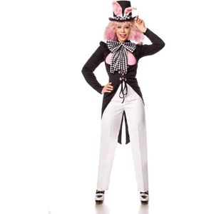 Mask Paradise - Bunny Hatter Kostuum - 2XL - Zwart/Roze