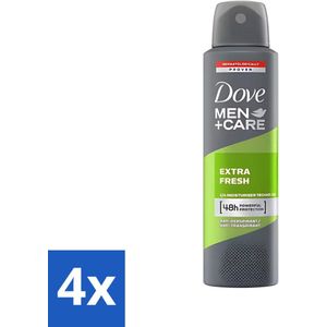 Dove - Deodorant - Extra Fresh for Men - Frisse geur en bescherming - 150 ml - Voordeelverpakking - 4 stuks