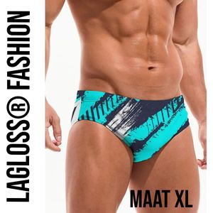 LaGloss® Heren Zwembroek – Sneldrogend & Lichtgewicht – Turquoise/Marineblauw – Comfortabel – Maat S