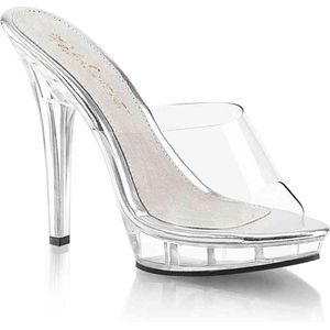 Fabulicious - LIP-101 Muiltjes met hak - US 10 - 40 Shoes - Zwart/Zilverkleurig