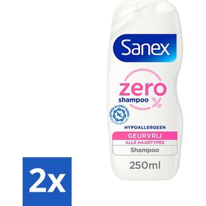 Sanex - Shampoo - Zero% Normal Hair - Milde Reiniging - 250 ml - Voordeelverpakking - 2 stuks