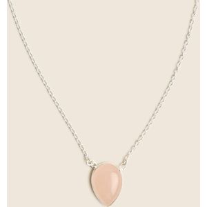 diluna.nl - ketting Rozenkwarts - 925 sterling zilveren edelsteen ketting