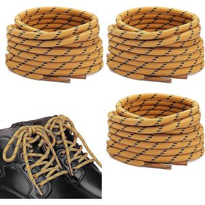 Brenzoos - Elastische ronde veters voor sportschoenen - 140 cm - Geel en zwart