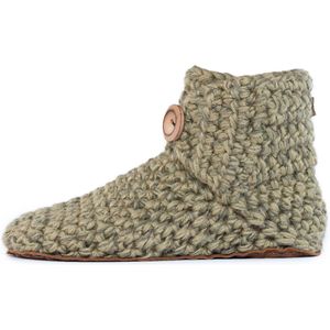 Kingdom of Wow - Sloffen Hoog Unisex Wol Barefoot Winter Moss Maat 41/42 - Handgemaakt