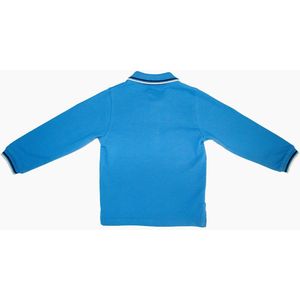 Little Chiq – Blauwe Baby Jongens Polo – Met Detail in Kraag & Mouw – 0-24 Maanden
