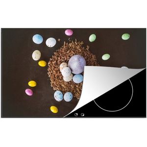KitchenYeah® Inductie beschermer 83x51.5 cm - Paaseitjes - Regenboog - Pasen - Kookplaataccessoires - Afdekplaat voor kookplaat - Inductiebeschermer - Inductiemat - Inductieplaat mat