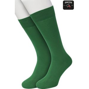 Bonnie Doon Basic Sokken Heren Groen maat 40/46 - 2 paar - Basis Katoenen Sok - Gladde Naden - Brede Boord - Uitstekend Draagcomfort - Perfecte Pasvorm - 2-pack - Multipack - Effen - Green - OL6324012.234