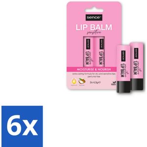 6 x Sence Lippenbalsem Sensitive 2 stuks per verpakking - Lippenbalsem - Lippenverzorging - Droge Lippen - Gevoelige Lippen - Lippen Hydrateren